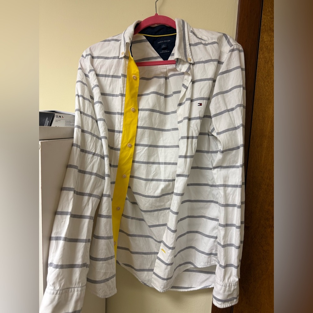Tommy Hilfiger men  Navy and White Striped Shirt